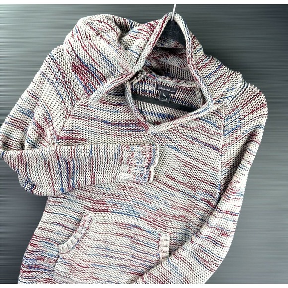 Eddie Bauer Hoodie‎ Women Small Colorful Knit Pullover Sweater Beach Poncho Hike - Picture 1 of 10
